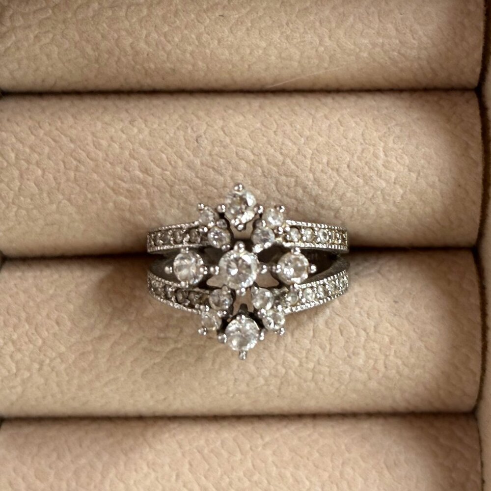 Sterling Silver 925 Cluster Ring